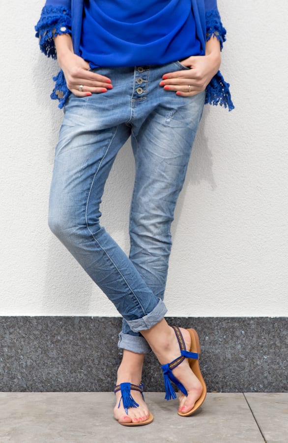 Aztec Fringe Sandals Kobalt – shoparchief, foto 4
