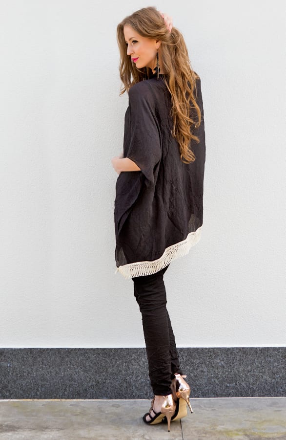 See Through Poncho Black – shoparchief, foto 4