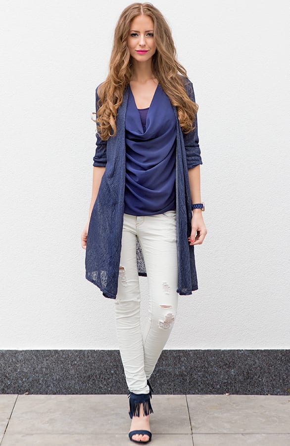 Long Cardigan Lover Navy – shoparchief, foto 5