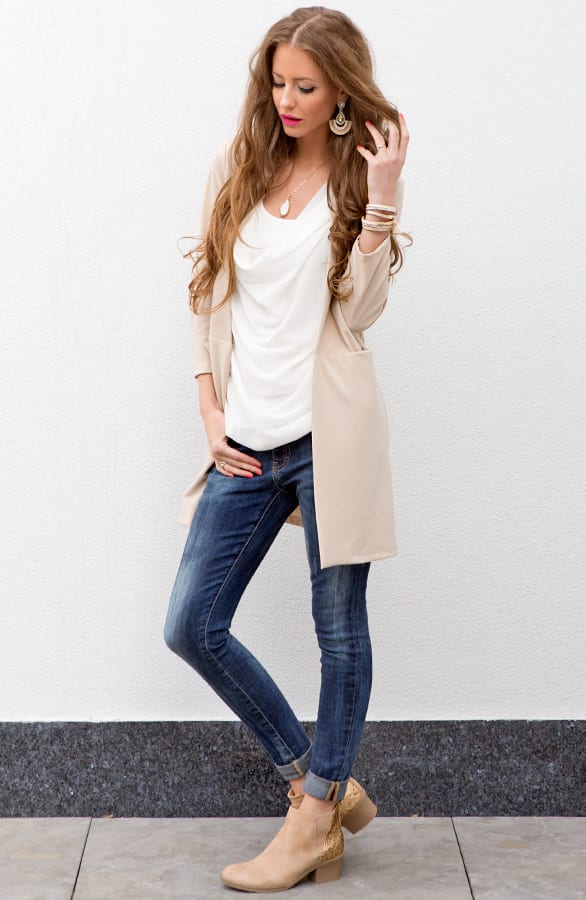 Long Blazer Beige – shoparchief, foto 4