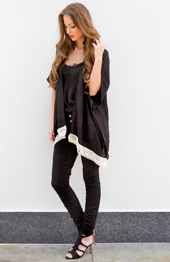 See Through Poncho Black – shoparchief, foto 3