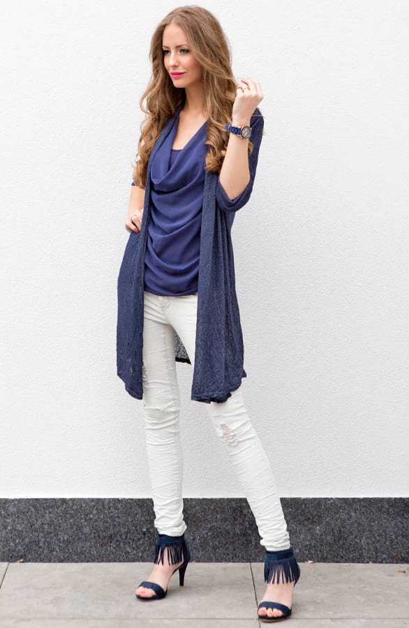 Long Cardigan Lover Navy – shoparchief, foto 3