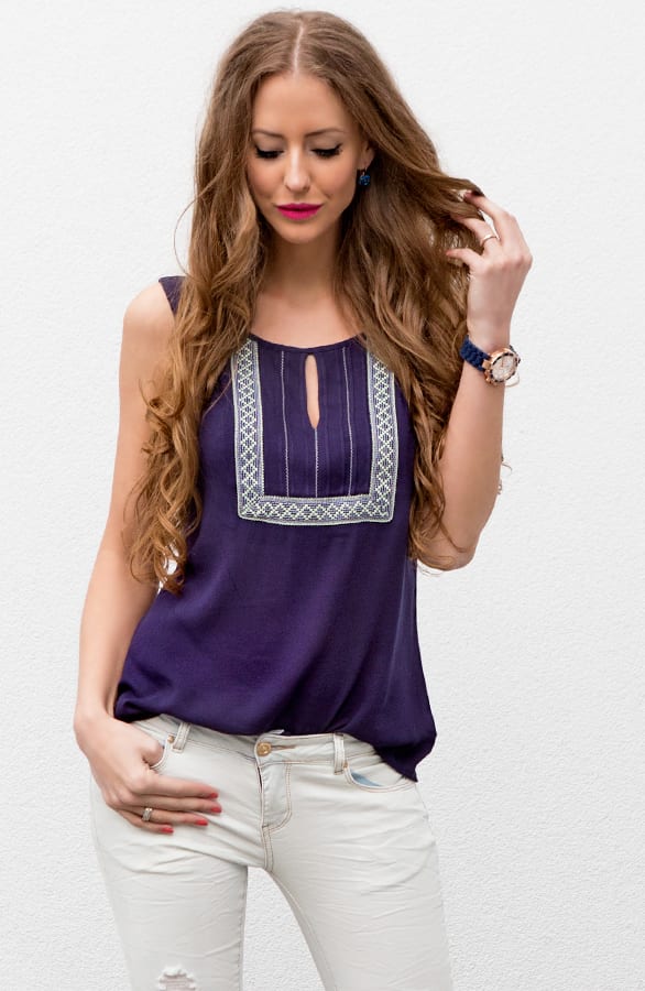 Aztec Square Top Navy – shoparchief, foto 2