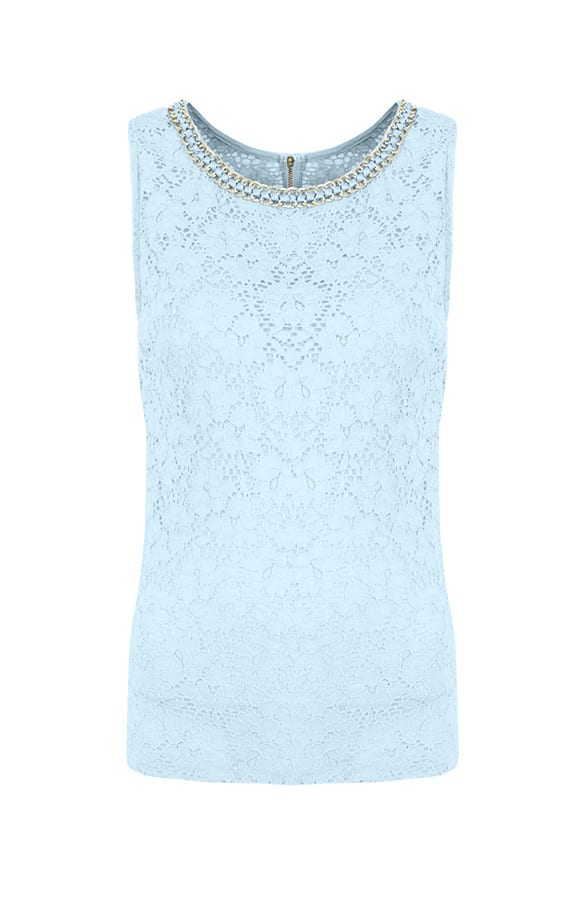 Chain Lace Top Blue – shoparchief, foto 1