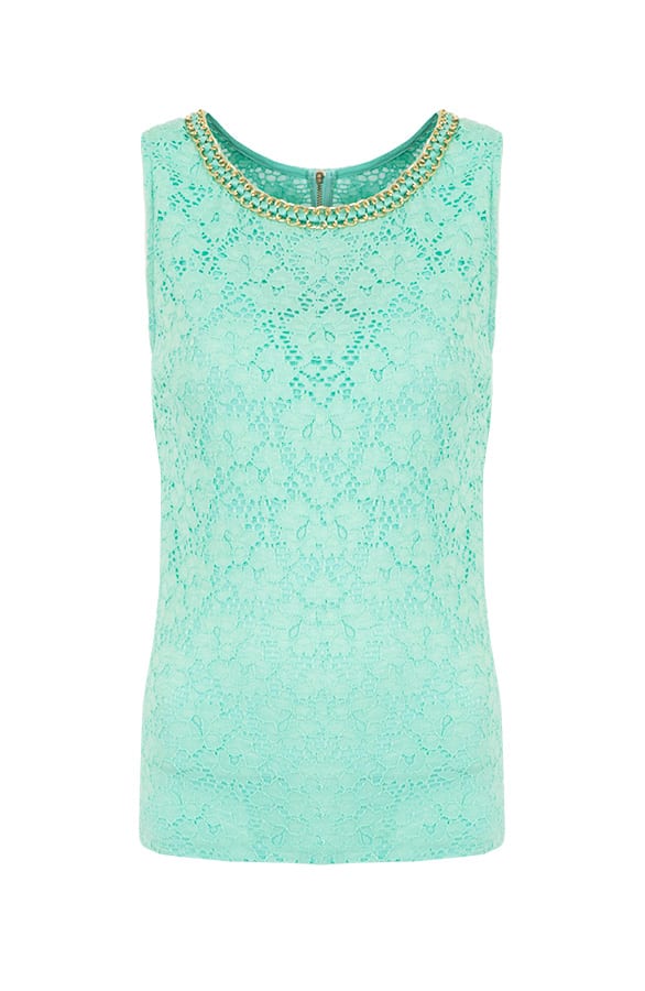 Chain Lace Top Mint – shoparchief, foto 1