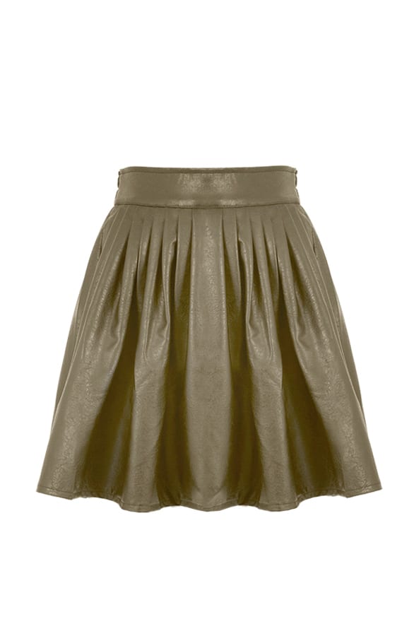 Circle Leather Skirt Army – shoparchief, foto 1