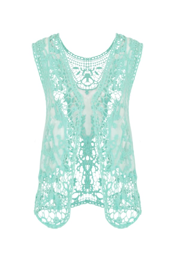 Lace Gilet Mint – shoparchief, foto 1