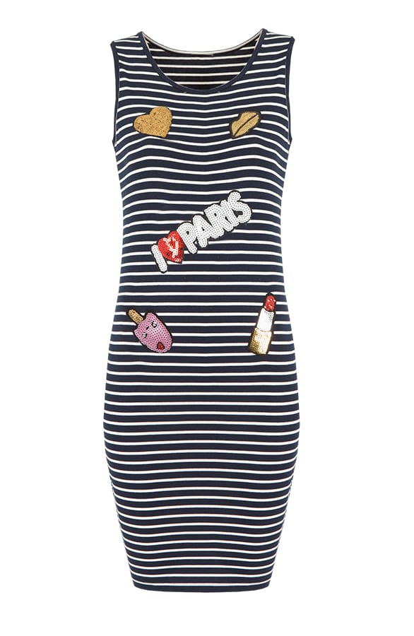 Navy Striped Patches Dress – shoparchief, foto 1