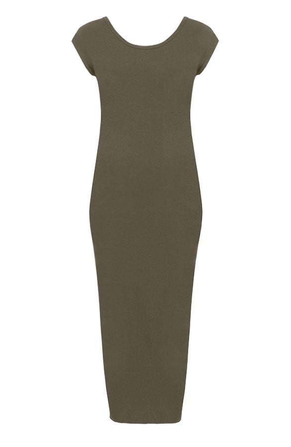 Pencil Split Dress Army – shoparchief, foto 1