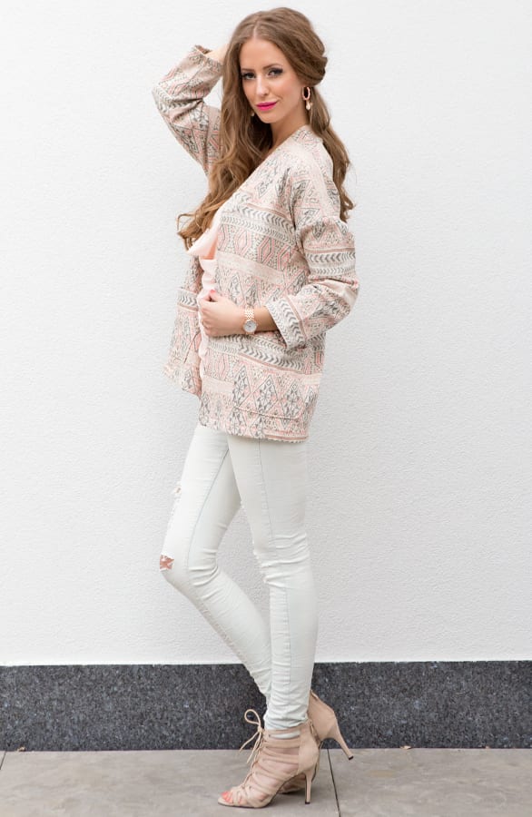 Aztec Cotton Peach Cardigan – shoparchief, foto 4