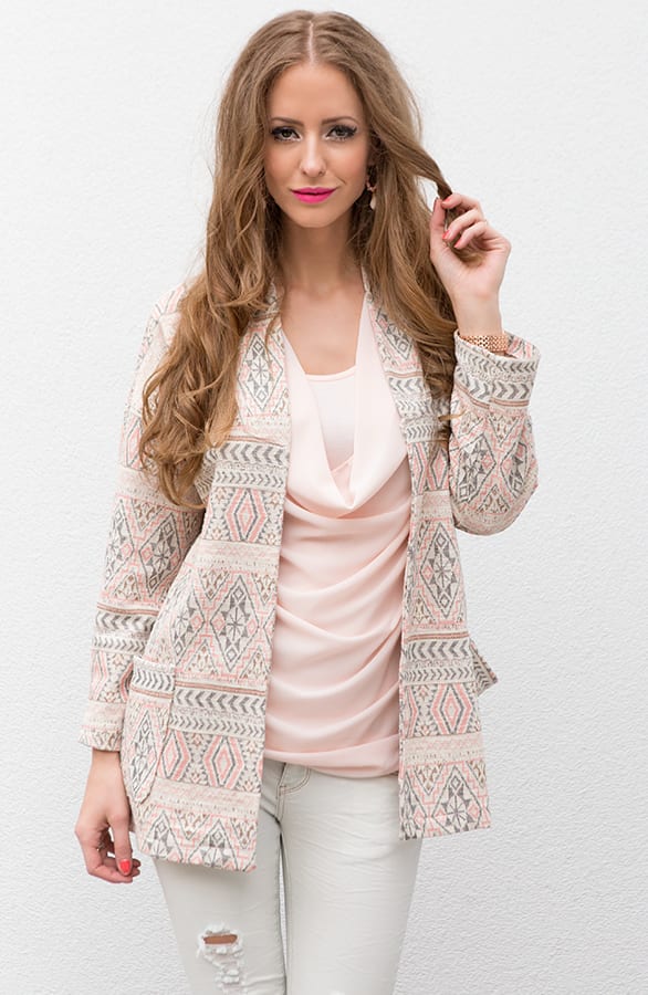 Aztec Cotton Peach Cardigan – shoparchief, foto 3