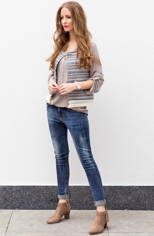 Bella Tassel Booties Taupe – shoparchief, foto 4