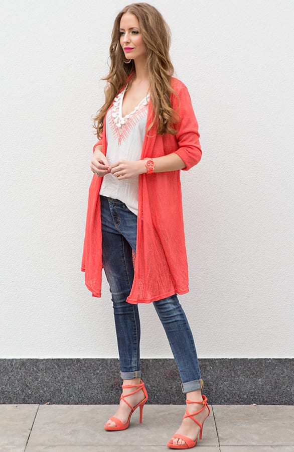 Long Cardigan Lover Coral – shoparchief, foto 2