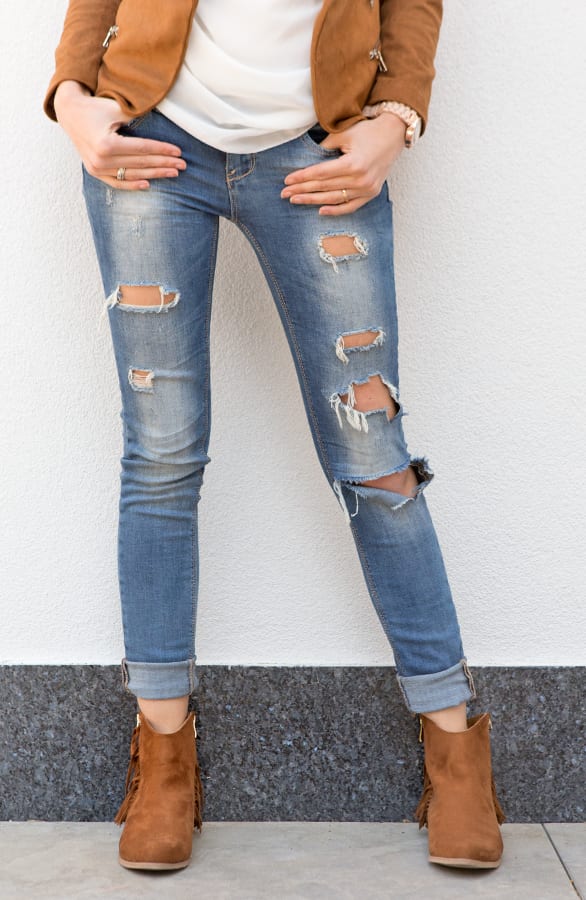Fringe Zipper Booties Camel – shoparchief, foto 4