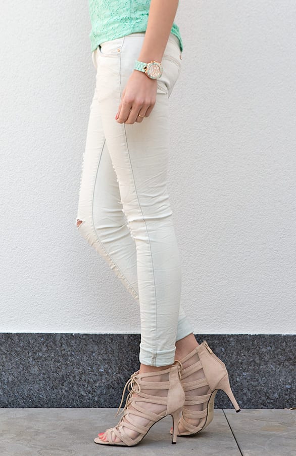 Lace Up Heels Beige 2.0 – shoparchief, foto 2