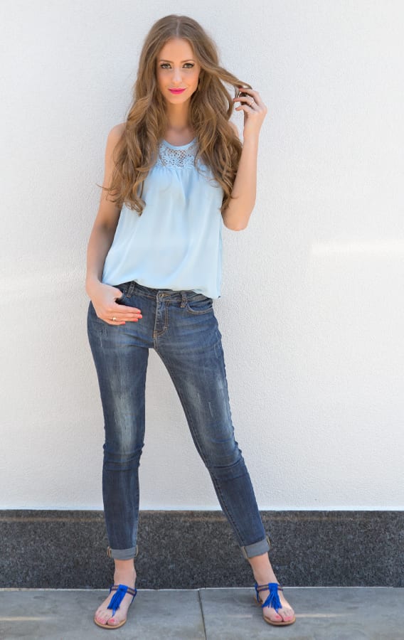 Wanted Top Lace Baby Blue – shoparchief, foto 3