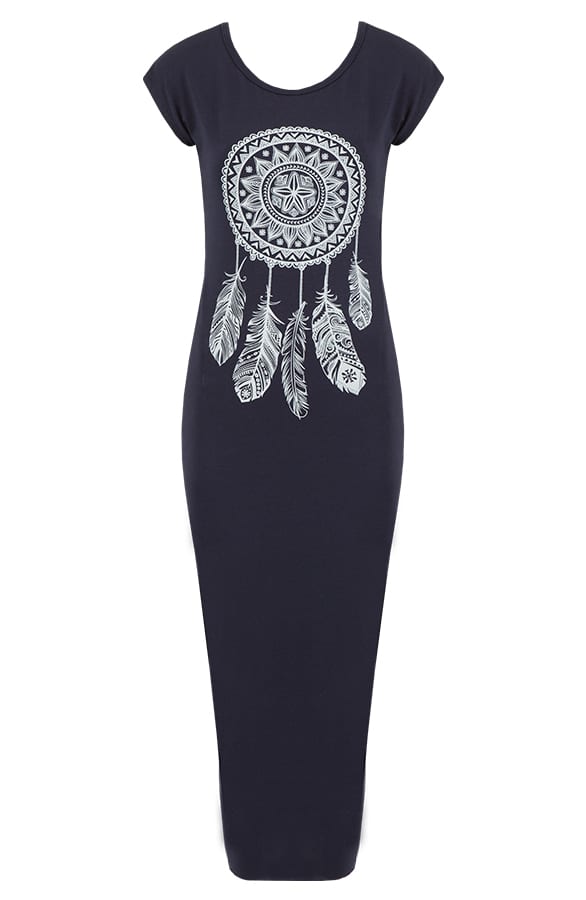 Dreamcatcher Split Dress Navy – shoparchief, foto 1