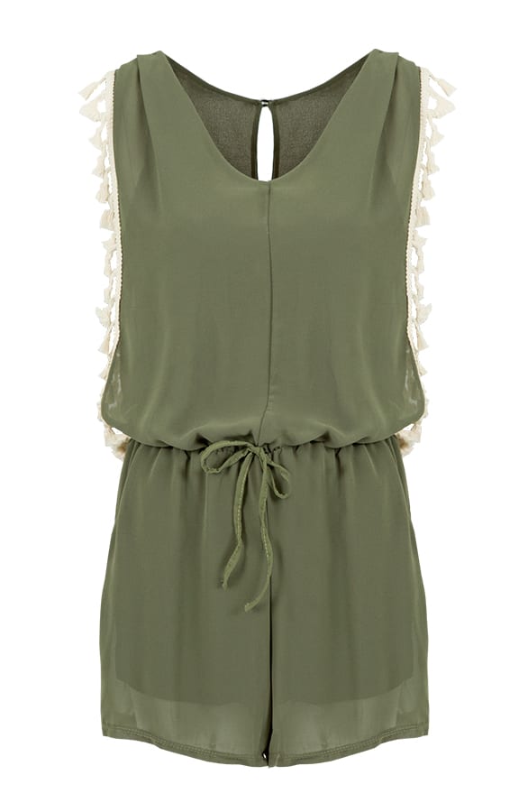 Tassel Me Up Jumpsuit Army – shoparchief, foto 1