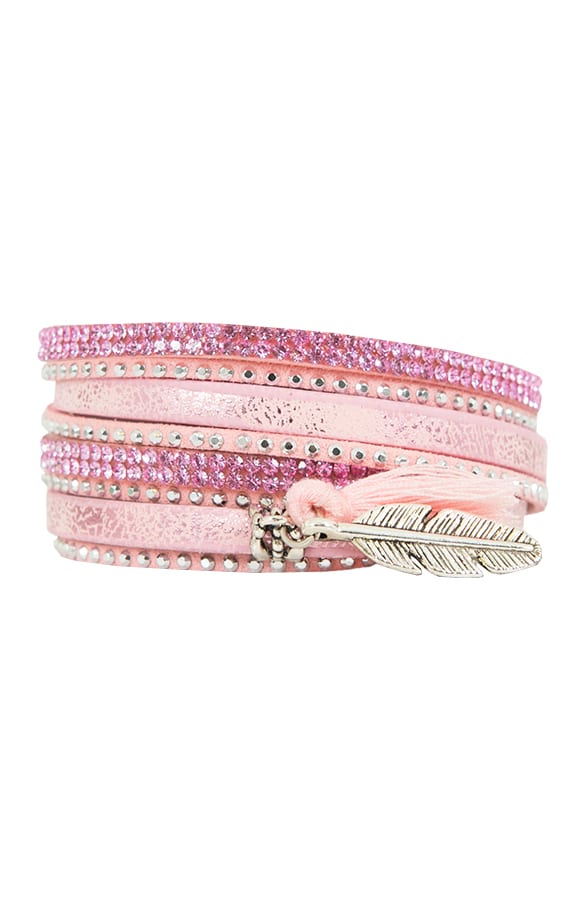 Wrap Bracelet Feather Pink – shoparchief, foto 1