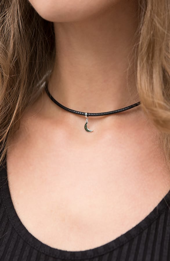 Choker Ketting Maan Zilver – shoparchief, foto 2