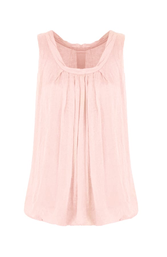 100% Silk Zalm Top – shoparchief, foto 1
