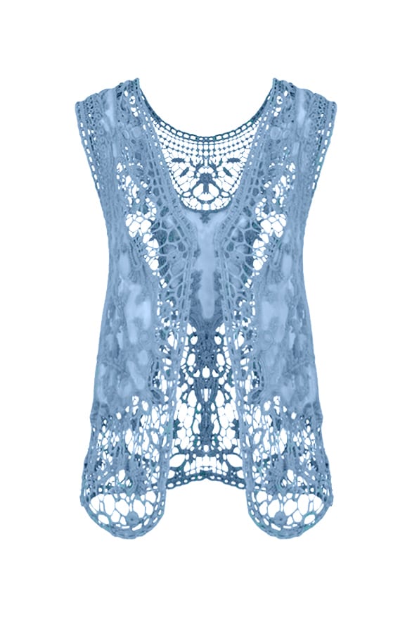 Lace Gilet Jeans Blue – shoparchief, foto 1