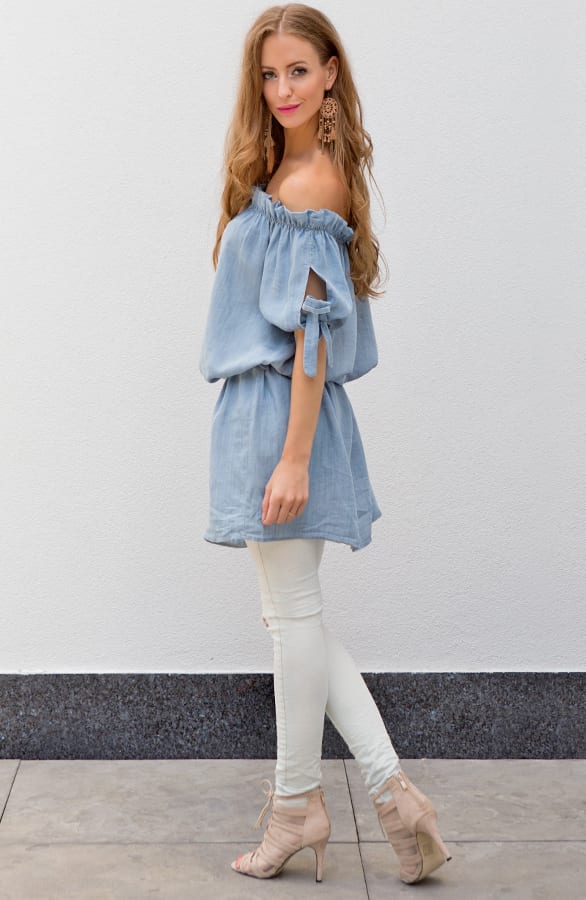 Denim Strapless Dress – shoparchief, foto 2