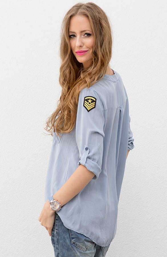 Patches Blouse Ice Blue – shoparchief, foto 5