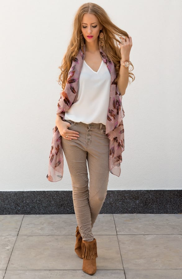 Feather Print Sjaal – shoparchief, foto 3