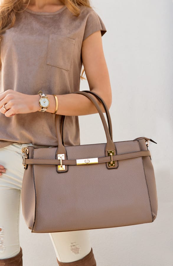 Classic Luxury Bag Taupe – shoparchief, foto 2