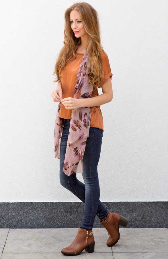 Feather Print Sjaal – shoparchief, foto 5