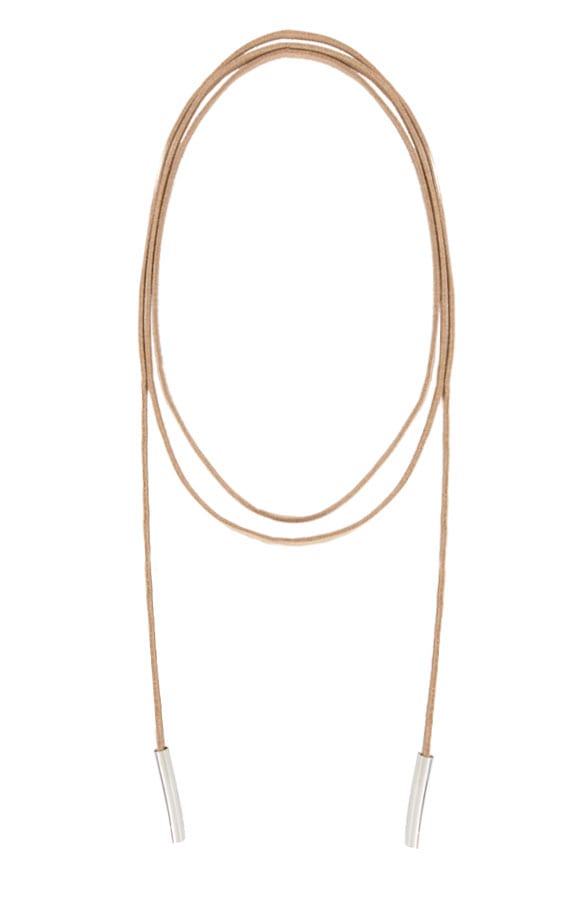 Choker Ketting Suede Taupe – shoparchief, foto 1