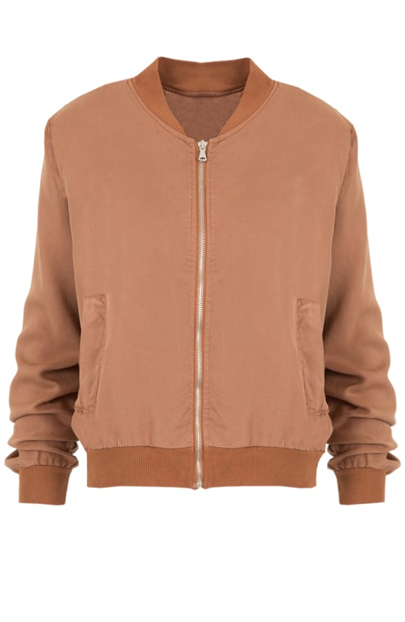Denim Bomber Jacket Cognac – shoparchief, foto 1