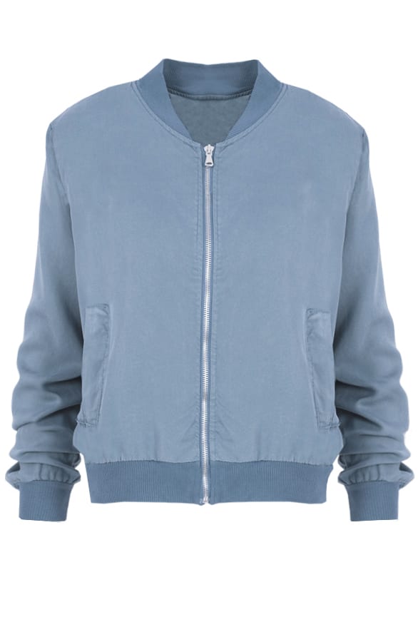 Denim Bomber Jacket Jeans Blue – shoparchief, foto 1