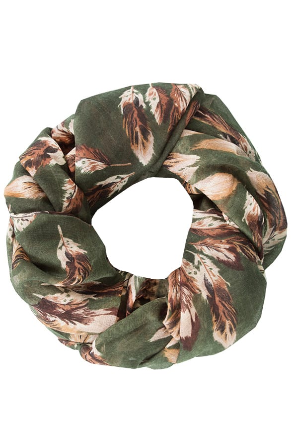 Feather Print Sjaal Army – shoparchief, foto 1