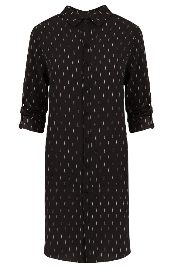 Leaves Long Blouse Black – shoparchief, foto 1