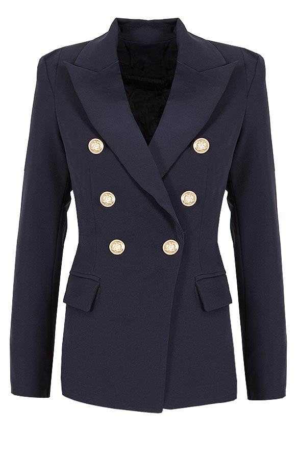 Luxury Button Blazer 2.0 Navy – shoparchief, foto 1
