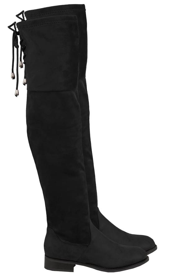 Overknee Suede Boots Black – shoparchief, foto 1