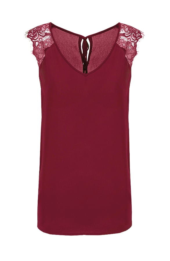 Perfect Lace Top Bordeaux – shoparchief, foto 1