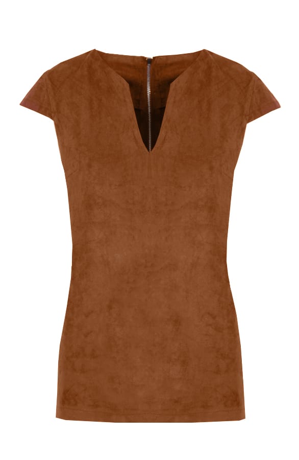 Suede Secret Top Cognac – shoparchief, foto 1