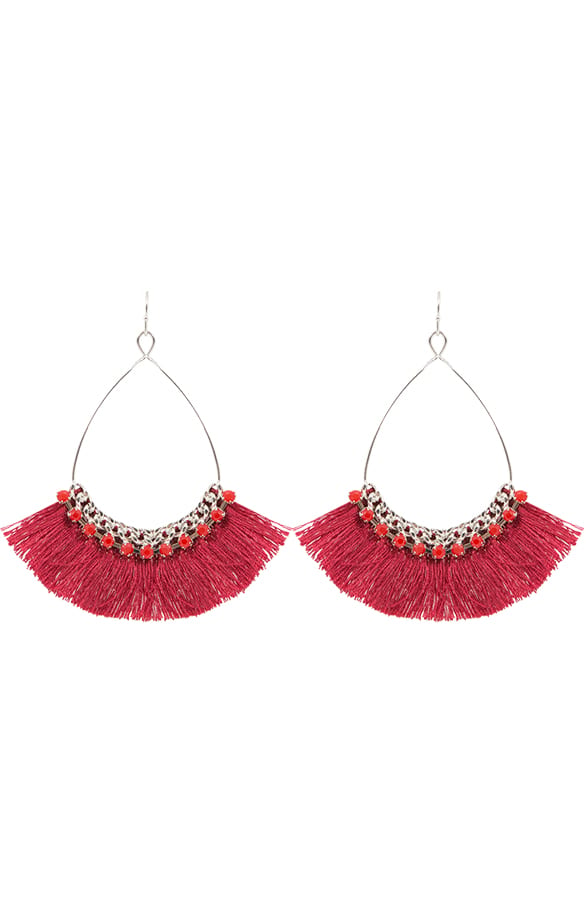 Tassel Oorbellen Bordeaux – shoparchief, foto 1
