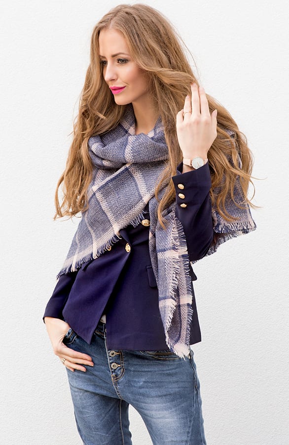 Colorblocking Print Sjaal Pink – shoparchief, foto 4