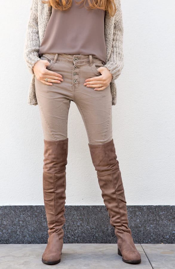 Overknee Suede Boots Taupe 2.0 – shoparchief, foto 2