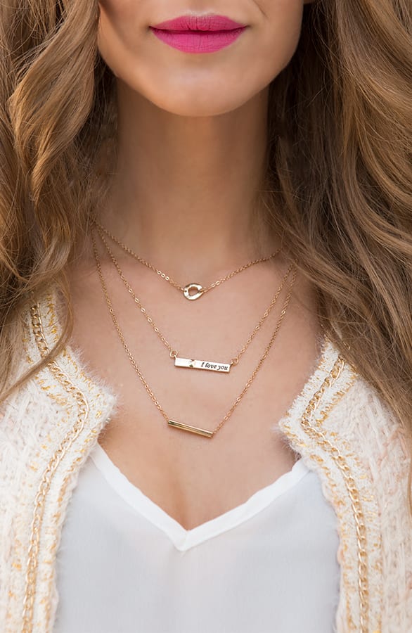 Love Layered Necklace Gold – shoparchief, foto 3