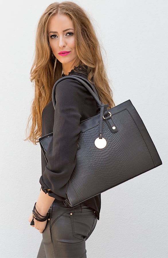 Snakeprint Frame Bag Black – shoparchief, foto 5