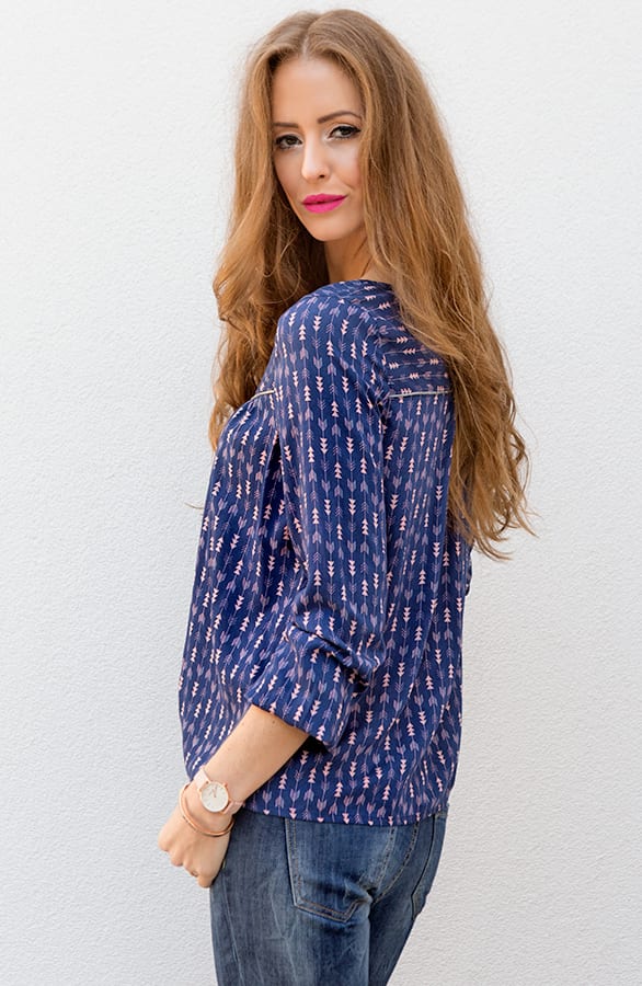 Arrow Blouse Blue – shoparchief, foto 5