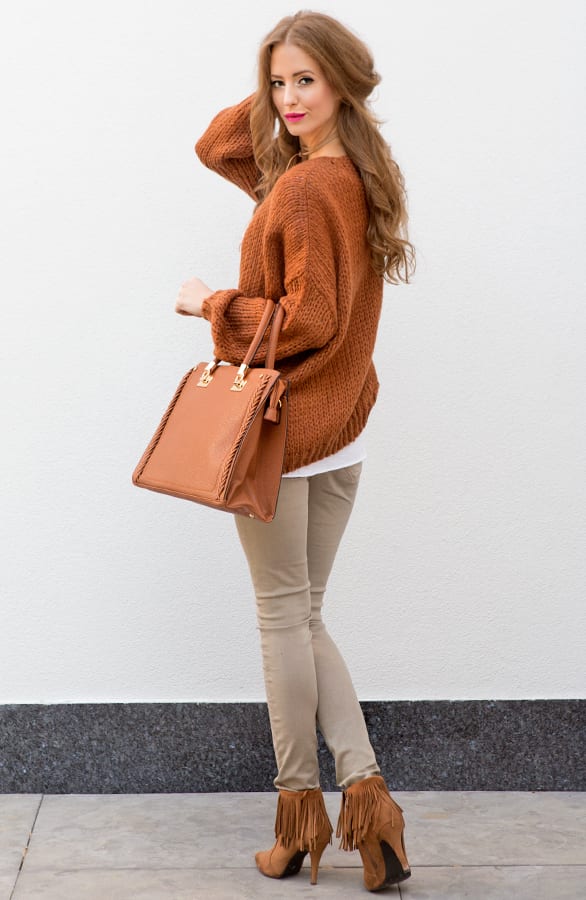Braided Tote Bag Camel – shoparchief, foto 4