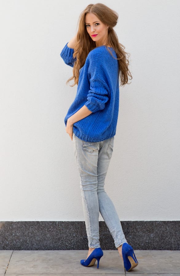 Oversized Kobalt Cardigan – shoparchief, foto 3