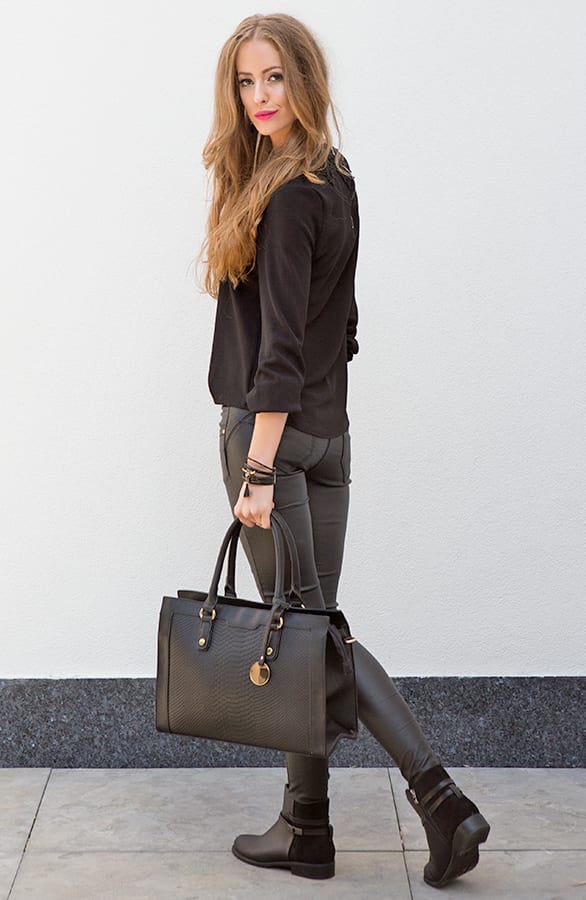 Snakeprint Frame Bag Black – shoparchief, foto 4