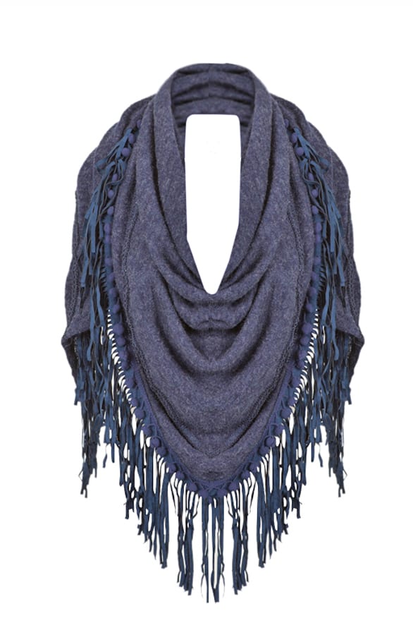 All About Fringe Sjaal Navy – shoparchief, foto 1